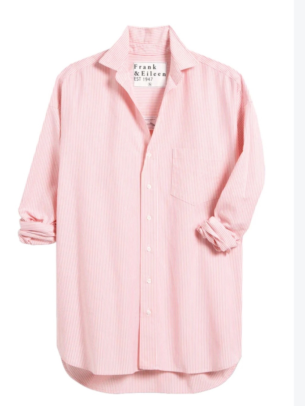 Frank & Eileen Shirley pink striped oxford shirt sz large